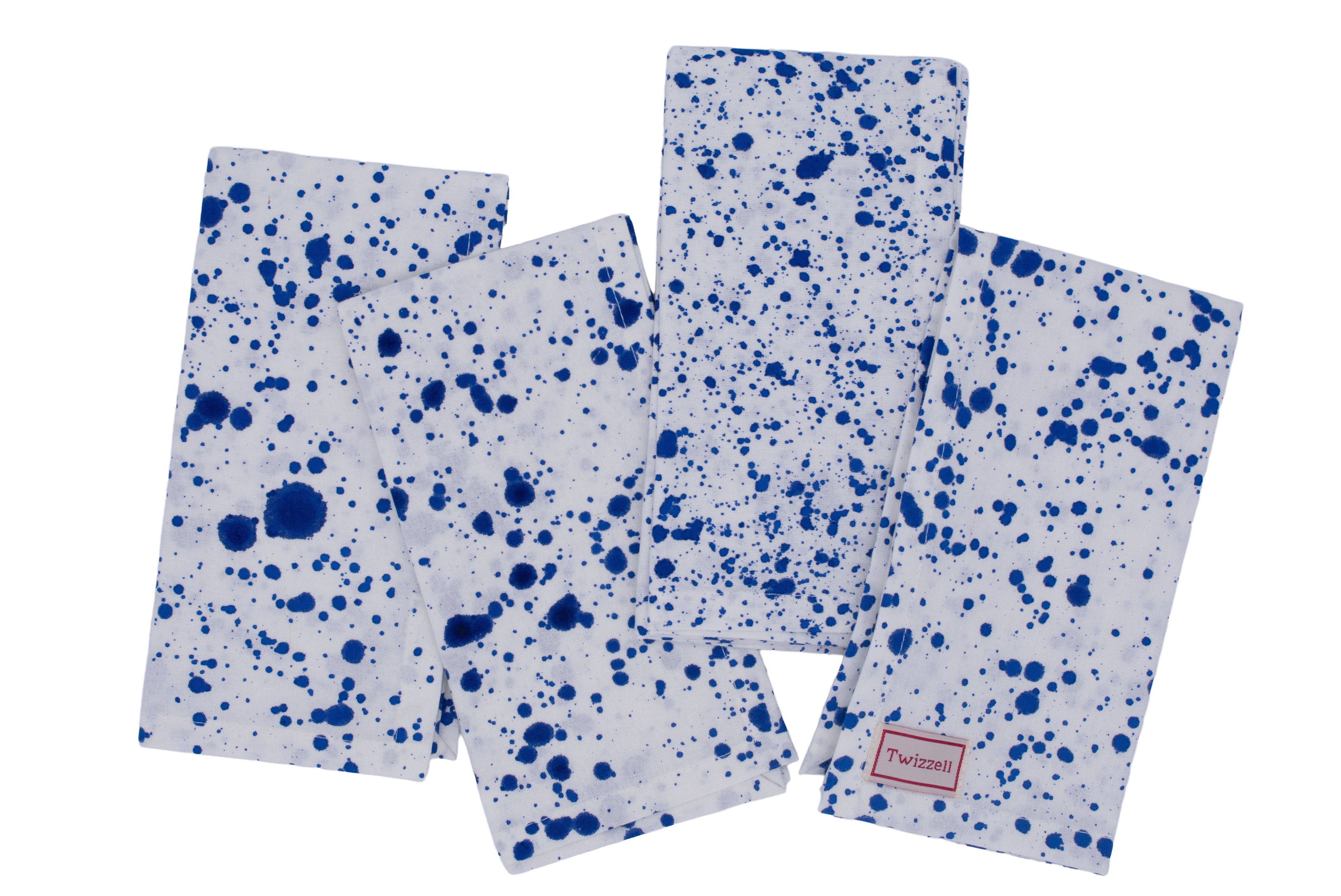 BLUE SPLATTER NAPKIN (SET OF FOUR)