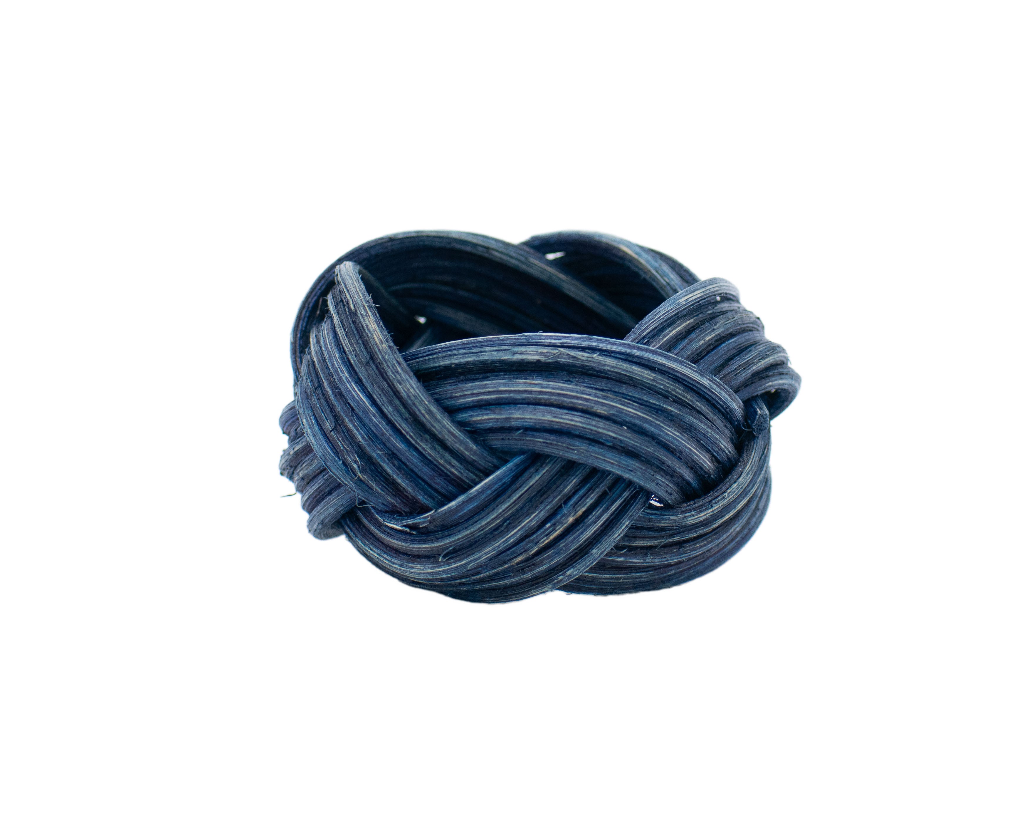 BLUE BRAIDED WEAVE NAPKIN RING (SET OF 4)