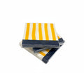 YELLOW STRIPE FRINGE PAPER COCKTAIL NAPKINS