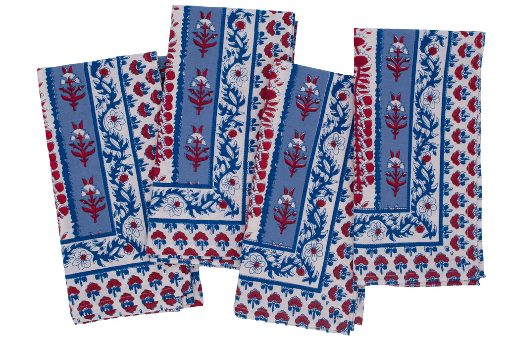 AVIGNON BLUE AND RED NAPKINS (SET OF 6)