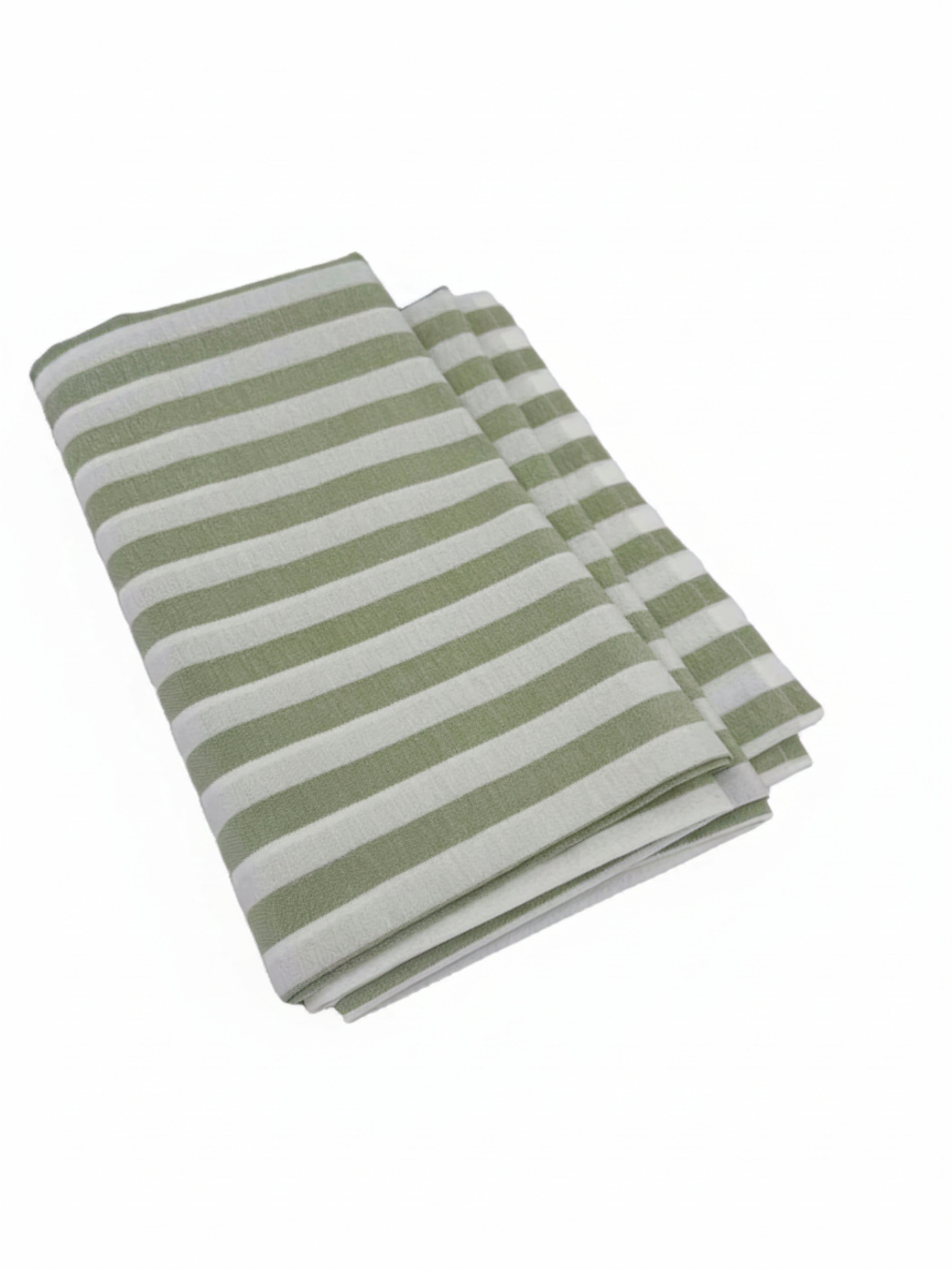 GAMUSI LIGHT GREEN STRIPE TABLECLOTH (SQUARE)