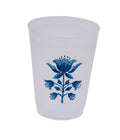 TULIP BLOCK PRINT FROSTED CUP (SET OF 8)