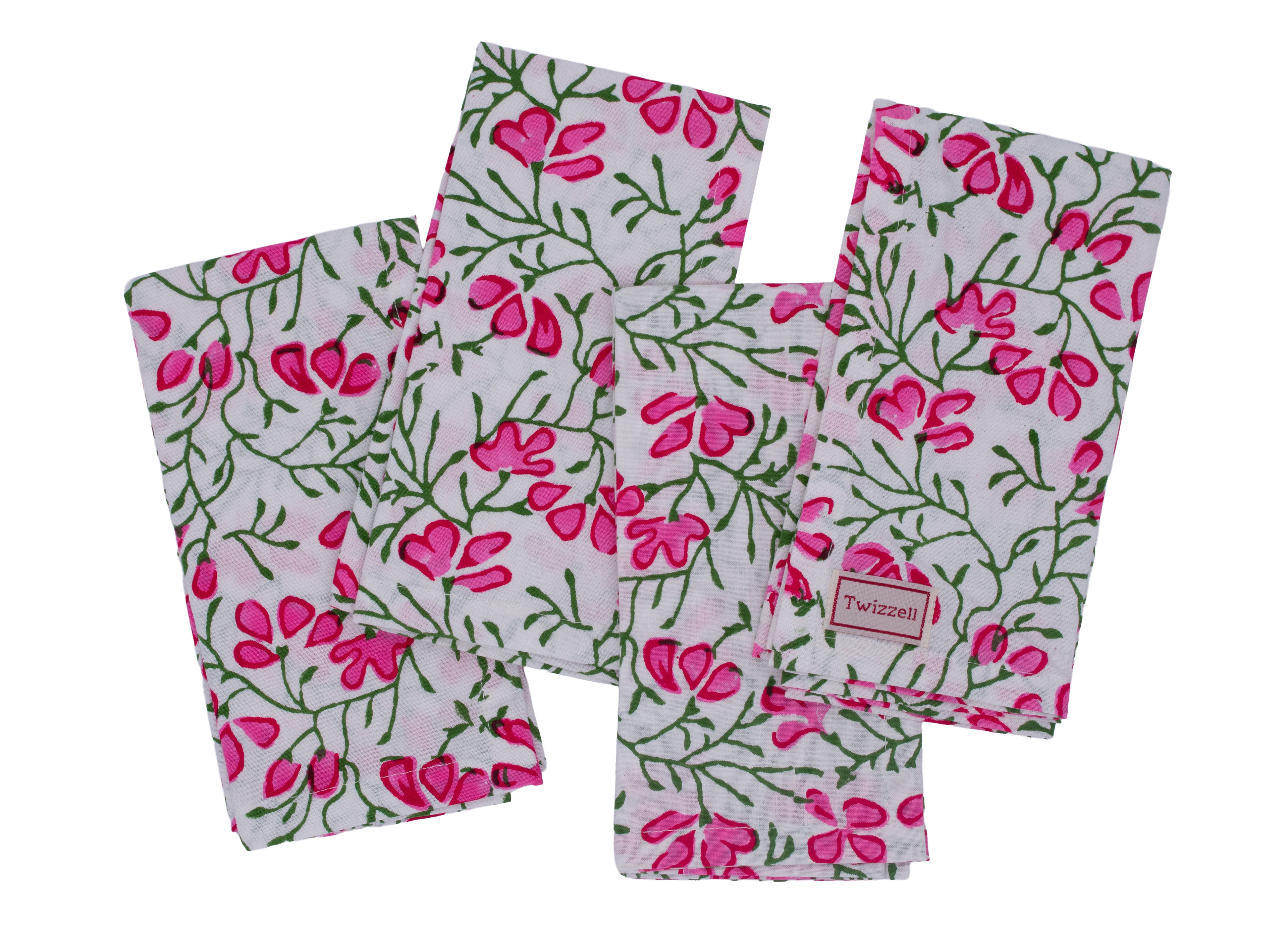 SWEET PEA BLOCK PRINT NAPKIN (SET OF FOUR)