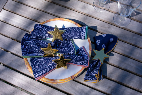 BLUE BANDANA NAPKINS (SET OF 4)