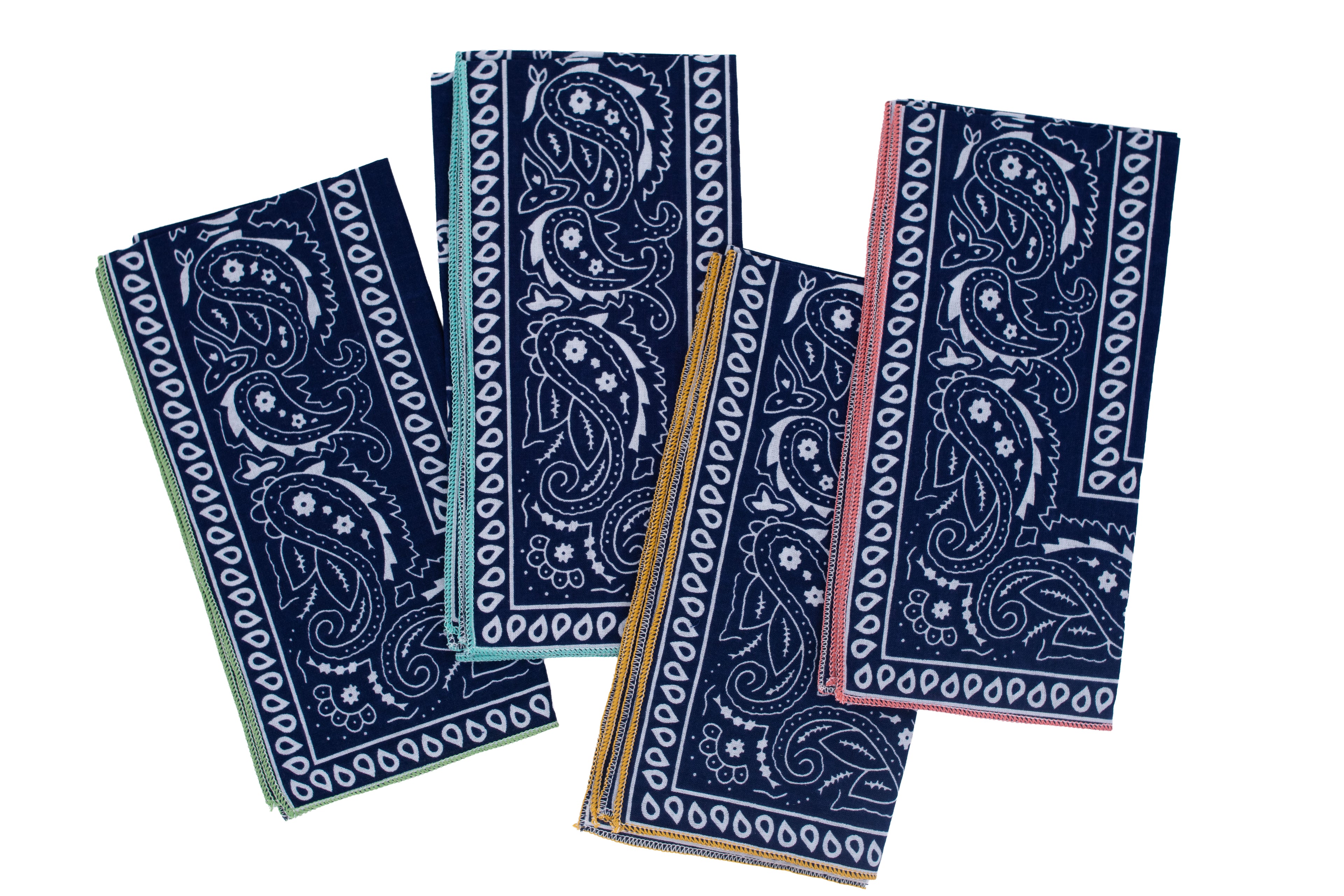 BLUE BANDANA NAPKINS (SET OF 4)