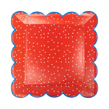 RED POLKA DOT PAPER PLATE