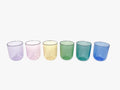 FREDERICKS AND MAE RAINBOW GLASSES WITH STRIPED TRIM SET OF 6