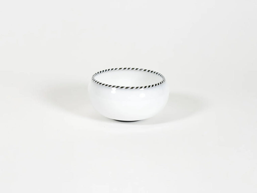 FREDERICKS AND MAE PETITE STRIPED GLASS BOWL WHITE