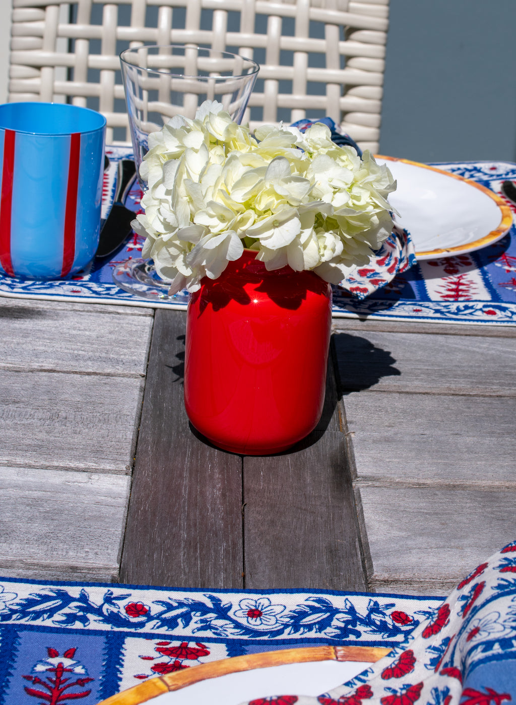 GLOSSY RED MILK JAR VASE