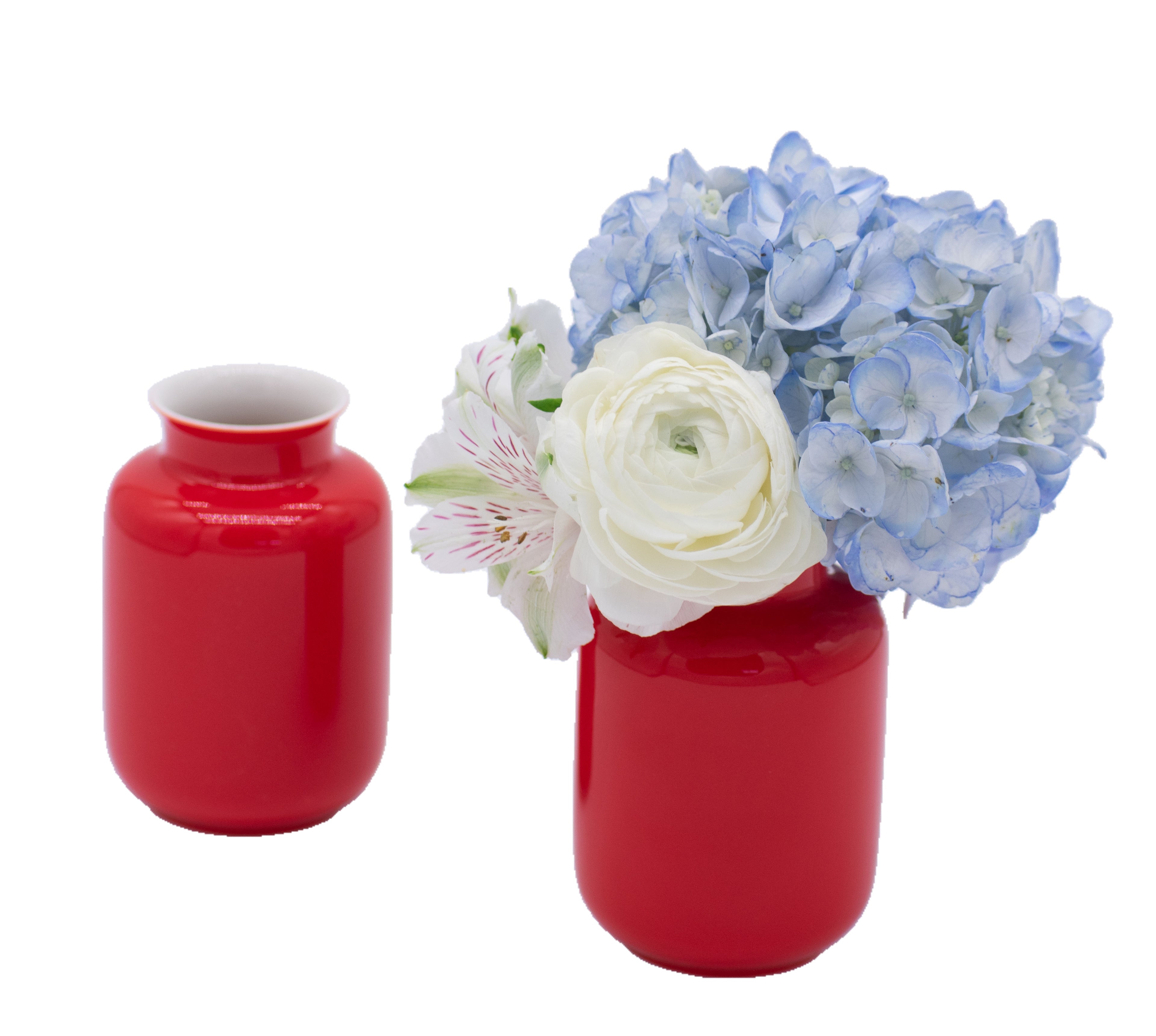 GLOSSY RED MILK JAR VASE