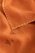 ORANGE LINEN EMBROIDERED TABLECLOTH