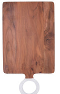 WOOD SERVING BOARD WITH WHITE HANDLE