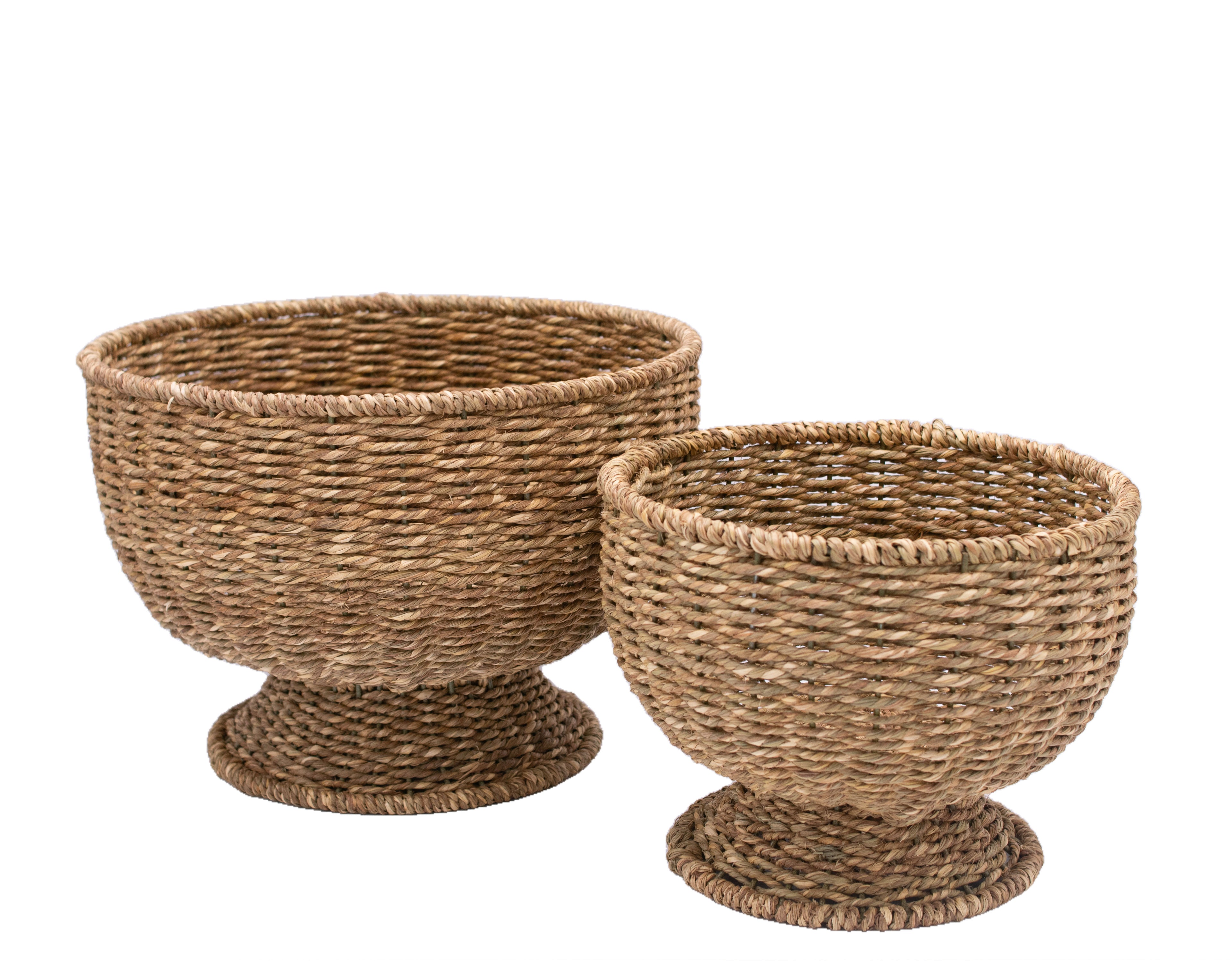 FOOTED SEAGRASS BASKET (LARGE)