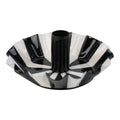 BLACK AND WHITE SCALLOPED CANDLEHOLDER