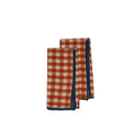 ORANGE CHECK LINEN NAPKIN - SET OF 2