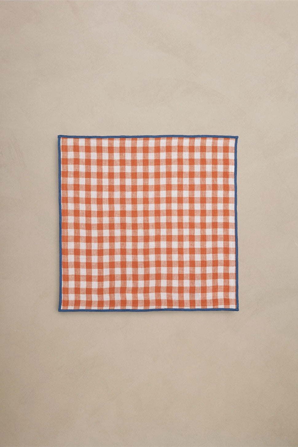 ORANGE CHECK LINEN NAPKIN - SET OF 2