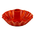 ORANGE SCALLOPED CANDLEHOLDER